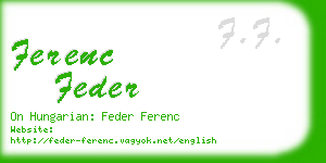 ferenc feder business card
